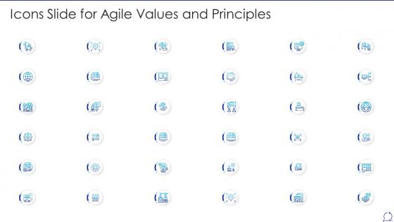 Icons slide for agile values and principles ppt powerpoint presentation infographics