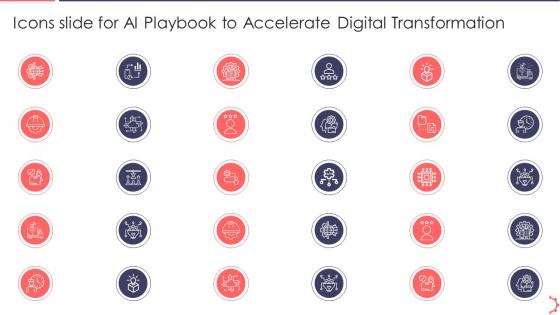 Icons Slide For AI Playbook To Accelerate Digital Transformation