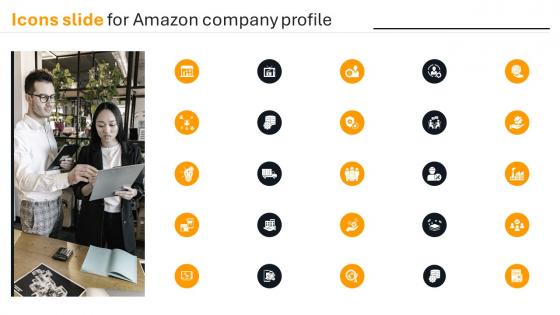 Icons Slide For Amazon Company Profile Ppt Guidelines CP SS