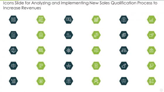 Icons slide for analyzing and implementing new sales qualification process to increase revenues