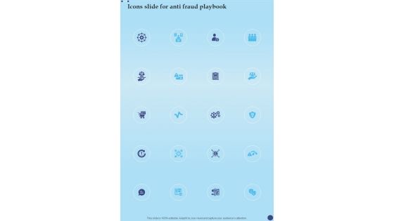 Icons Slide For Anti Fraud Playbook One Pager Sample Example Document
