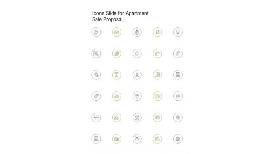 Icons Slide For Apartment Sale Proposal One Pager Sample Example Document
