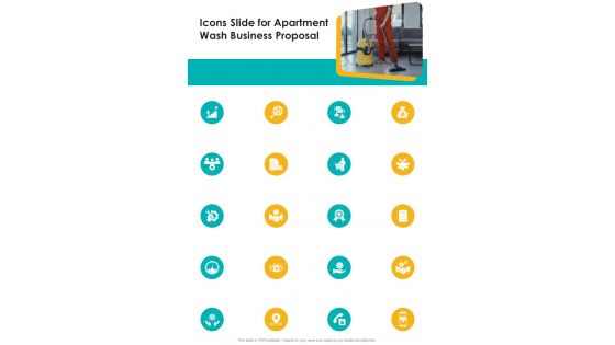 Icons Slide For Apartment Wash Business Proposal One Pager Sample Example Document
