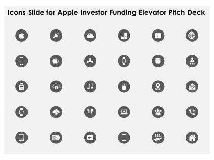 Icons slide for apple investor funding elevator pitch deck