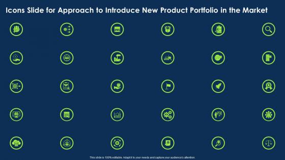 Icons Slide For Approach To Introduce New Product Portfolio In The Market