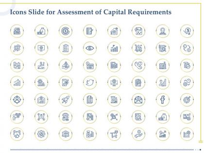 Icons slide for assessment of capital requirements ppt powerpoint deck