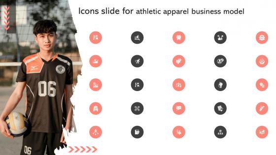 Icons Slide For Athletic Apparel Business Model BMC SS V