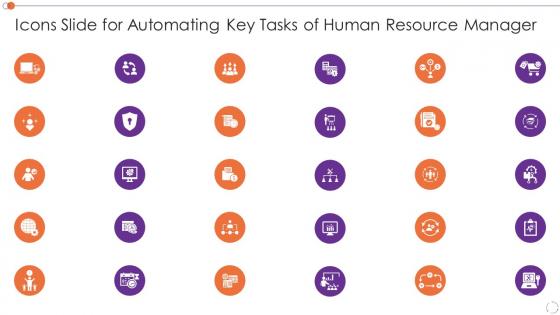 Icons Slide For Automating Key Tasks Of Human Resource Manager
