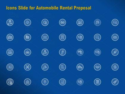Icons slide for automobile rental proposal ppt powerpoint presentation visual aids summary