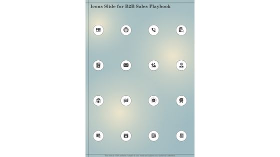 Icons Slide For B2B Sales Playbook One Pager Sample Example Document