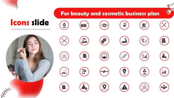Icons Slide For Beauty And Cosmetic Business Plan Ppt Ideas Visual Aids BP SS