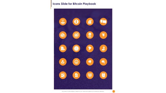 Icons Slide For Bitcoin Playbook One Pager Sample Example Document