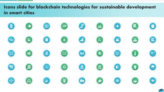 Icons Slide For Blockchain Technologies For Sustainable Development In Smart Cities BCT SS
