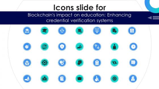 Icons Slide For Blockchains Impact On Education Enhancing Credential Verification Systems BCT SS V