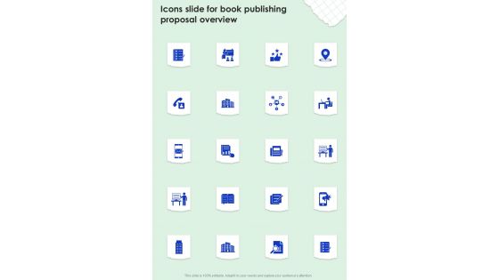 Icons Slide For Book Publishing Proposal Overview One Pager Sample Example Document