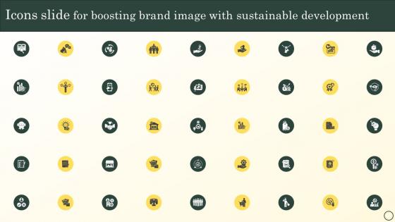 Icons Slide For Boosting Brand Image With Sustainable Development MKT SS V