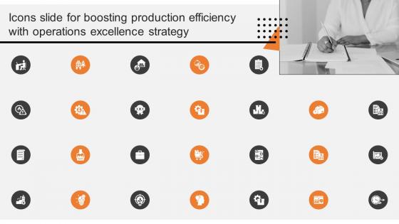Icons Slide For Boosting Production Efficiency With Operations Excellence Strategy MKT SS V