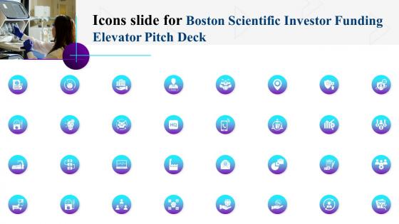 Icons Slide For Boston Scientific Investor Funding Elevator Pitch Deck