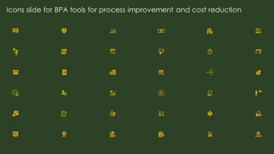 Icons Slide For BPA Tools For Process Improvement And Cost Reduction