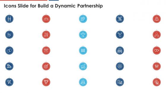 Icons slide for build a dynamic partnership