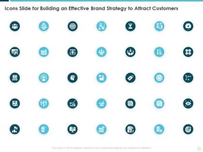 Icons slide for building an effective brand strategy to attract customers