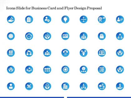 Icons slide for business card and flyer design proposal ppt demonstration