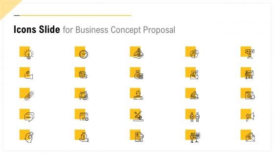 Icons slide for business concept proposal