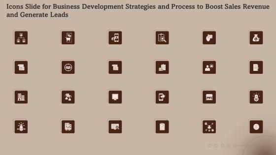 Icons Slide For Business Development Strategies And Process