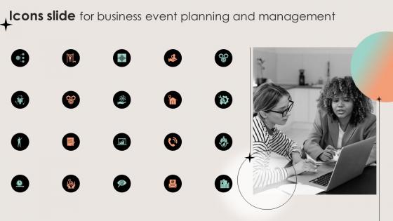Icons Slide For Business Event Planning And Management