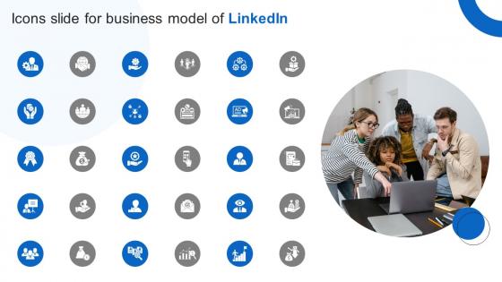 Icons Slide For Business Model Of Linkedin