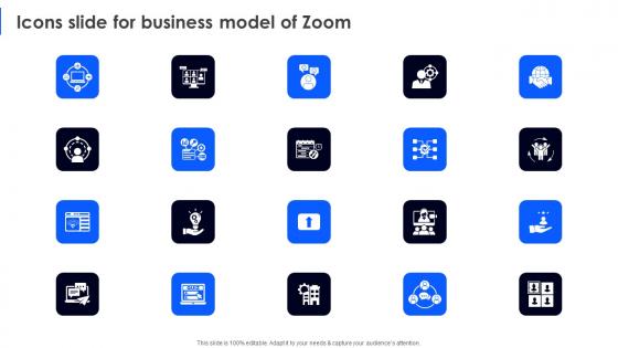 Icons Slide For Business Model Of Zoom Ppt Icon Graphics Download BMC SS