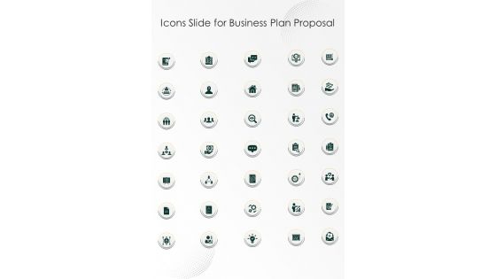Icons Slide For Business Plan Proposal One Pager Sample Example Document