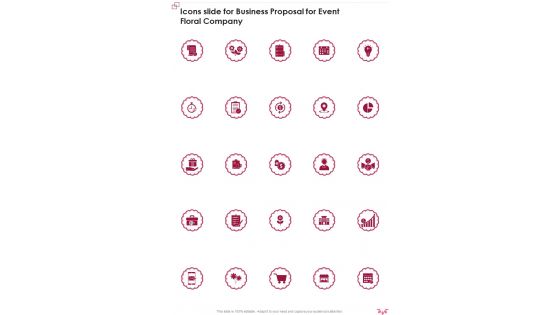 Icons Slide For Business Proposal For Event Floral Company One Pager Sample Example Document