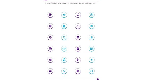 Icons Slide For Business To Business Services Proposal One Pager Sample Example Document