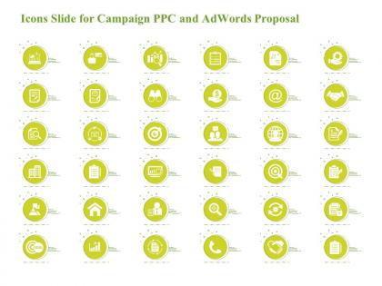 Icons slide for campaign ppc and adwords proposal ppt styles backgrounds