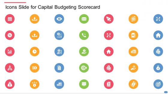 Icons slide for capital budgeting scorecard