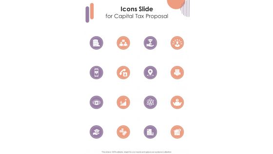 Icons Slide For Capital Tax Proposal One Pager Sample Example Document