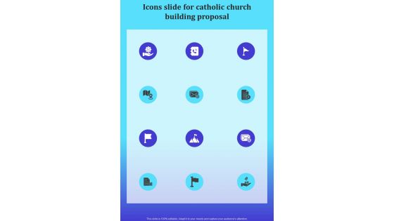 Icons Slide For Catholic Church Building Proposal One Pager Sample Example Document