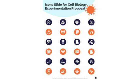 Icons Slide For Cell Biology Experimentation One Pager Sample Example Document