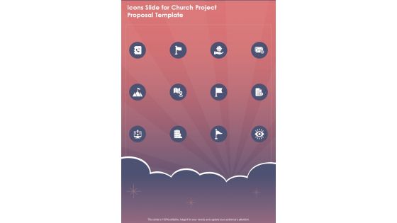 Icons Slide For Church Project Proposal Template One Pager Sample Example Document