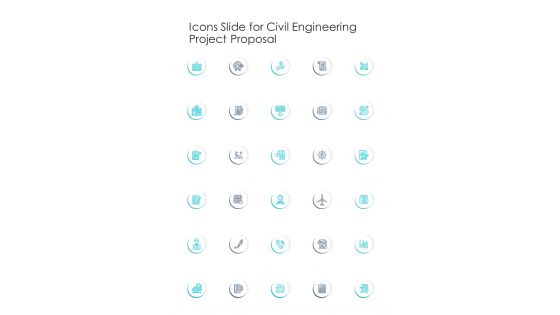 Icons Slide For Civil Engineering Project Proposal One Pager Sample Example Document
