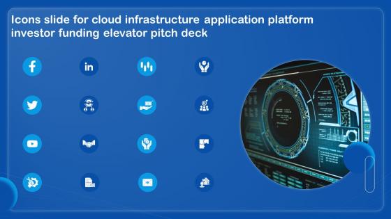Icons Slide For Cloud Infrastructure Application Platform Investor Funding Elevator Pitch Deck