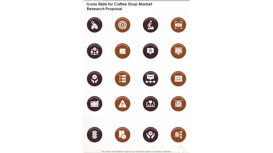 Icons Slide For Coffee Shop Market Research Proposal One Pager Sample Example Document