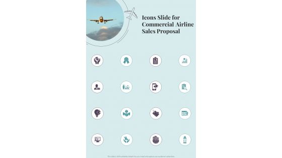 Icons Slide For Commercial Airline Sales Proposal One Pager Sample Example Document