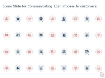 Icons slide for communicating loan process to customers ppt powerpoint vector
