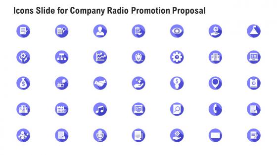 Icons slide for company radio promotion proposal