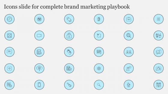 Icons Slide For Complete Brand Marketing Playbook