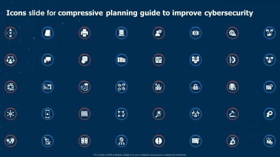 Icons Slide For Compressive Planning Guide To Improve Cybersecurity
