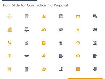 Icons slide for construction bid proposal ppt powerpoint presentation file vector
