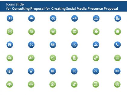 Icons slide for consulting proposal for creating social media presence proposal ppt file formats